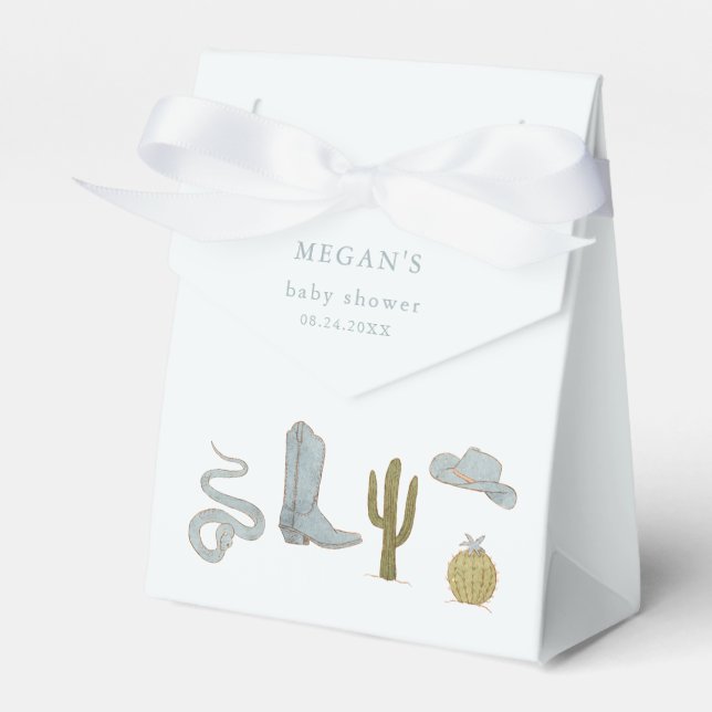 Southern Cowboy Baby Shower Favor Box (Front Side)
