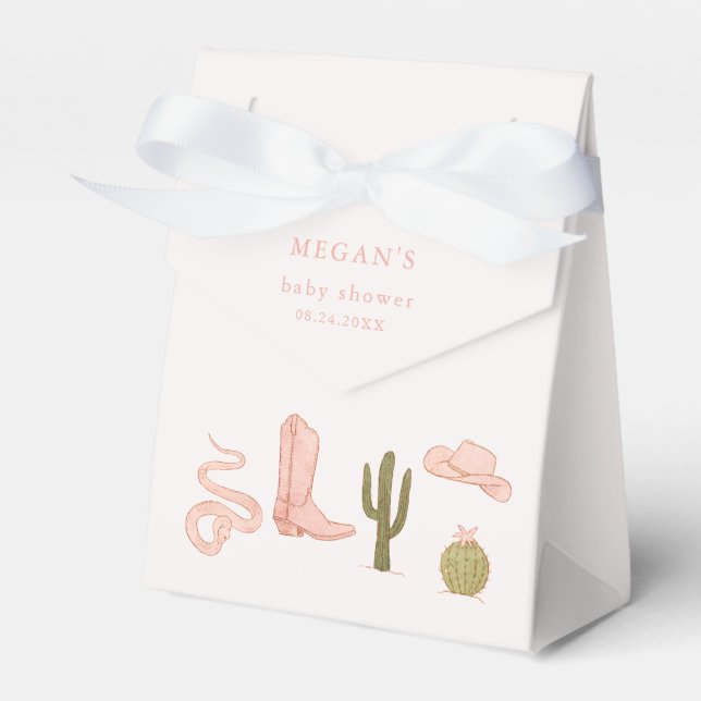 Southern Cowgirl Baby Shower Favor Box (Front Side)