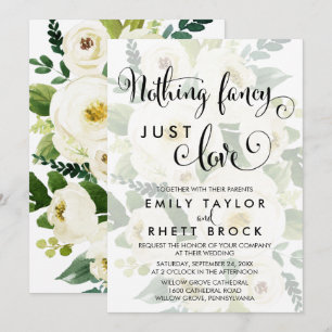 Southern   Faded Floral Nothing Fancy Just Love Invitation