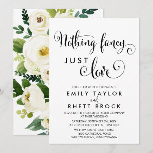 Southern   Floral Backing Nothing Fancy Just Love Invitation
