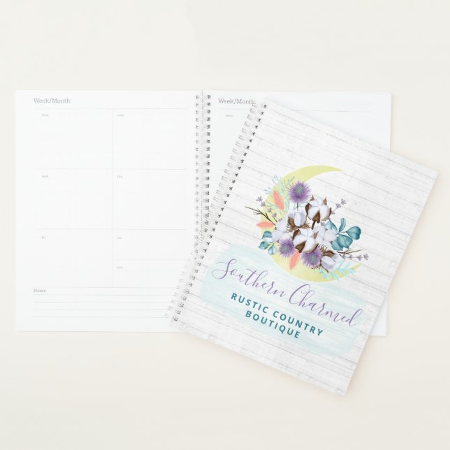 Southern Floral Cotton Moon & Rustic Wood Country Planner (Display)