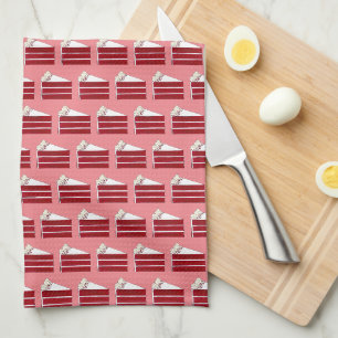 Southern Food Red Velvet Layer Cake Slice Bakery Kitchen Towel