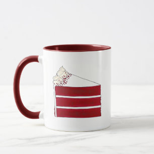 Southern Food Red Velvet Layer Cake Slice Bakery Mug
