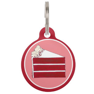 Southern Food Red Velvet Layer Cake Slice Bakery Pet Tag