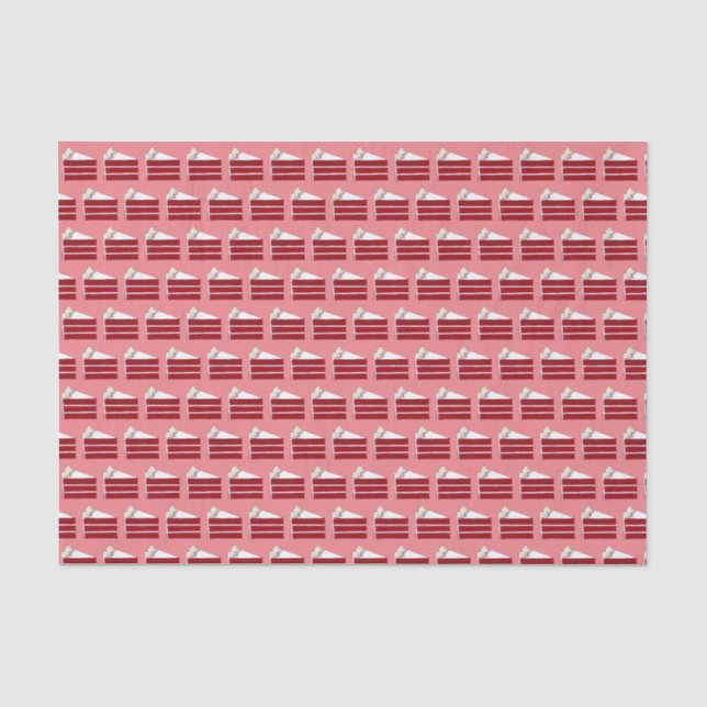 Southern Food Red Velvet Layer Cake Slice Bakery Tissue Paper (Front)