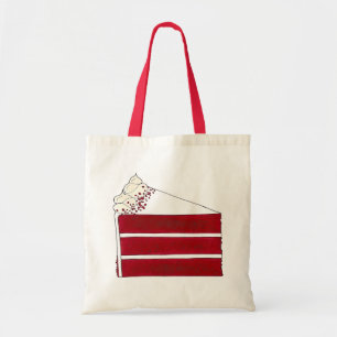 Southern Food Red Velvet Layer Cake Slice Bakery Tote Bag