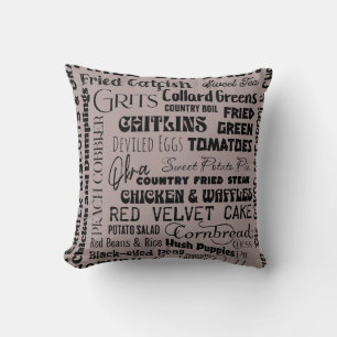 Southern Foods Throw Pillow