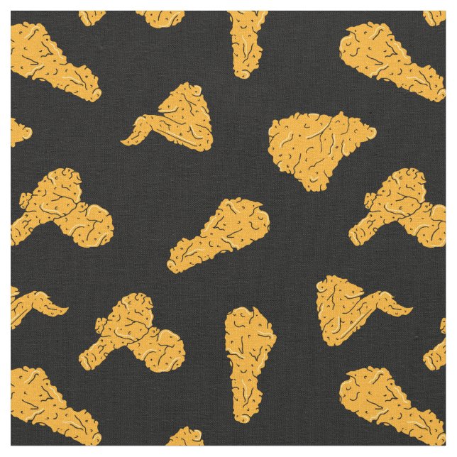 Southern Fried Chicken Food Patterned Fabric (Close Up)