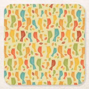 Southern Grammar Chart Bird Pattern Square Paper Coaster
