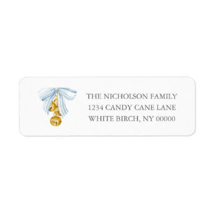 Southern Grandmillennial Blue Bow Jingle Bells
