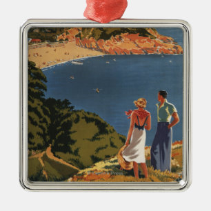 Southern/Great Western Rail Couple on Cliff Metal Ornament