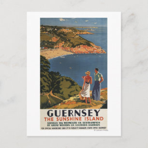 Southern/Great Western Rail Couple on Cliff Postcard