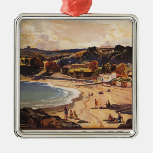 Southern/Great Western Railway Beach Scene Metal Ornament
