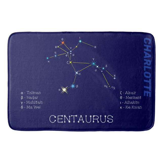 Southern Hemisphere Constellation Centaurus Bath Mat (Front)