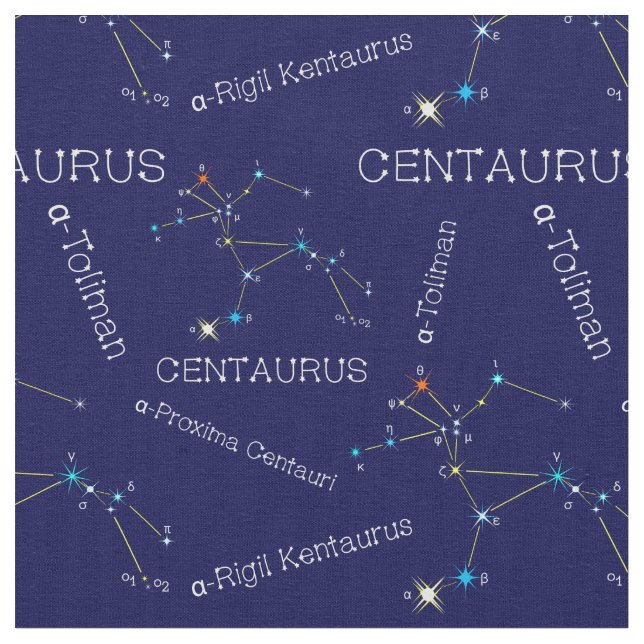 Southern Hemisphere Constellation Centaurus Fabric (Close Up)