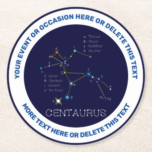 Southern Hemisphere Constellation Centaurus Round Paper Coaster