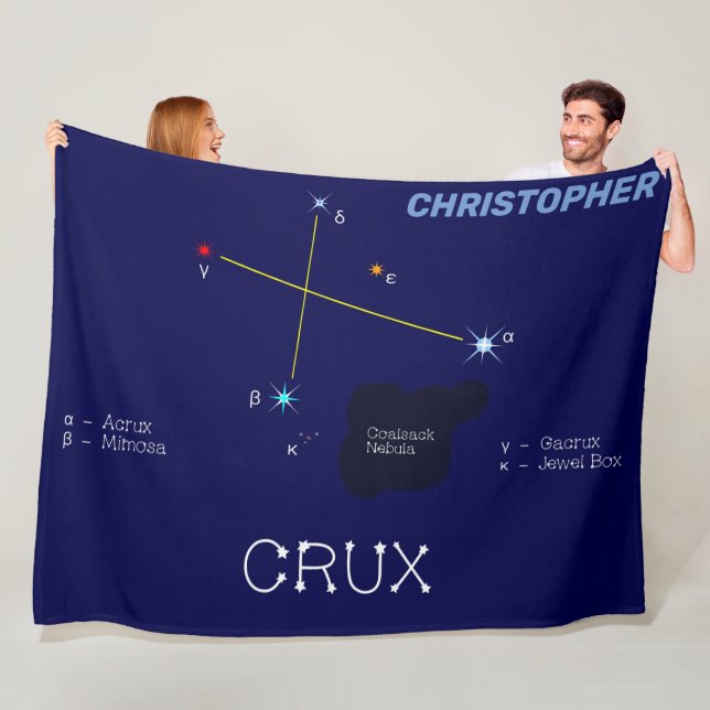 Southern Hemisphere Constellation Crux Fleece Blanket (In Situ)