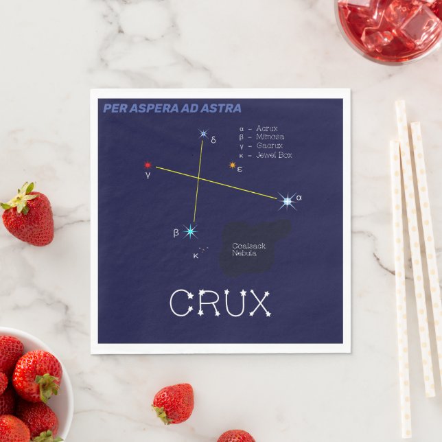 Southern Hemisphere Constellation Crux Napkin (Insitu)