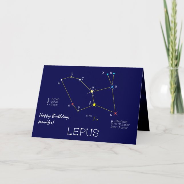 Southern Hemisphere Constellation Lepus Card (Front)