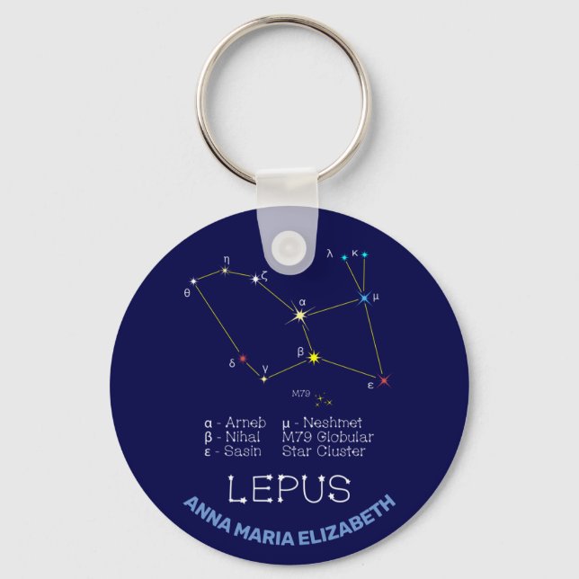 Southern Hemisphere Constellation Lepus Keychain (Front)