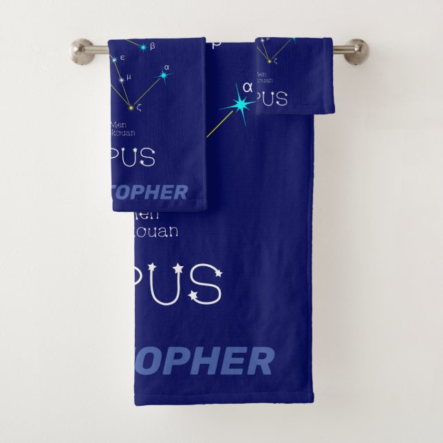 Southern Hemisphere Constellation Lupus Bath Towel Set (Insitu)