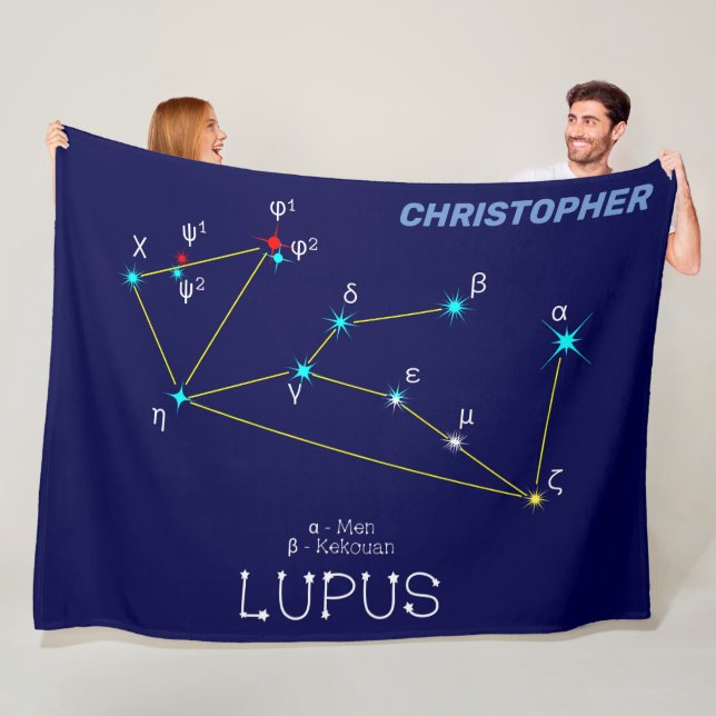 Southern Hemisphere Constellation Lupus Fleece Blanket (In Situ)