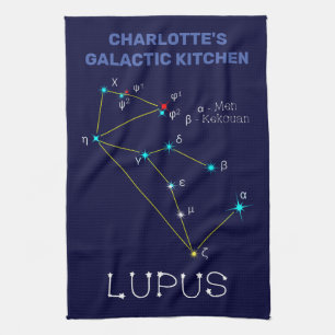 Southern Hemisphere Constellation Lupus Kitchen Towel