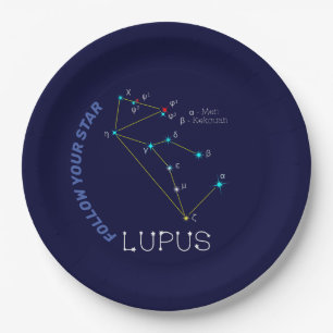 Southern Hemisphere Constellation Lupus Paper Plate