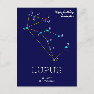 Southern Hemisphere Constellation Lupus Postcard