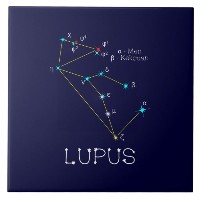 Southern Hemisphere Constellation Lupus Tile (Front)