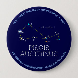 Southern Hemisphere Constellation Piscis Austrinus 4 Inch Round Button
