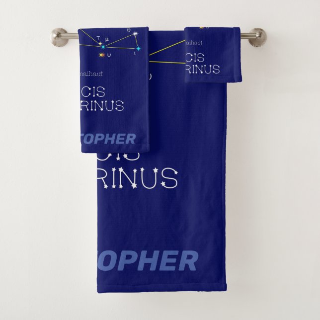 Southern Hemisphere Constellation Piscis Austrinus Bath Towel Set (Insitu)