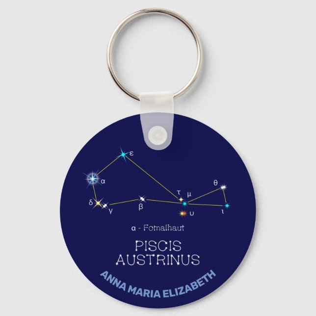 Southern Hemisphere Constellation Piscis Austrinus Keychain (Front)