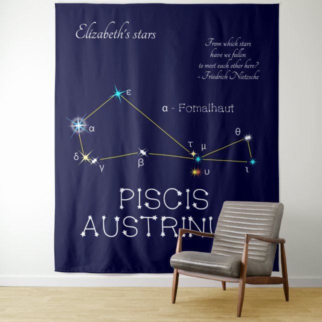 Southern Hemisphere Constellation Piscis Austrinus Tapestry (In Situ)