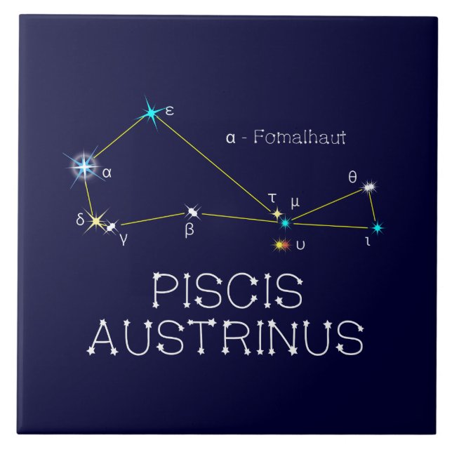 Southern Hemisphere Constellation Piscis Austrinus Tile (Front)
