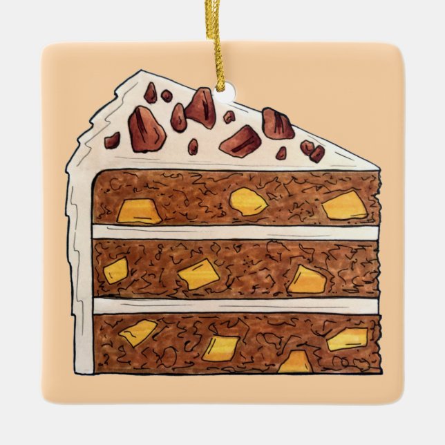 Southern Hummingbird Layer Cake Slice Dessert Ceramic Ornament (Front)