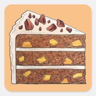 Southern Hummingbird Layer Cake Slice Dessert Square Sticker