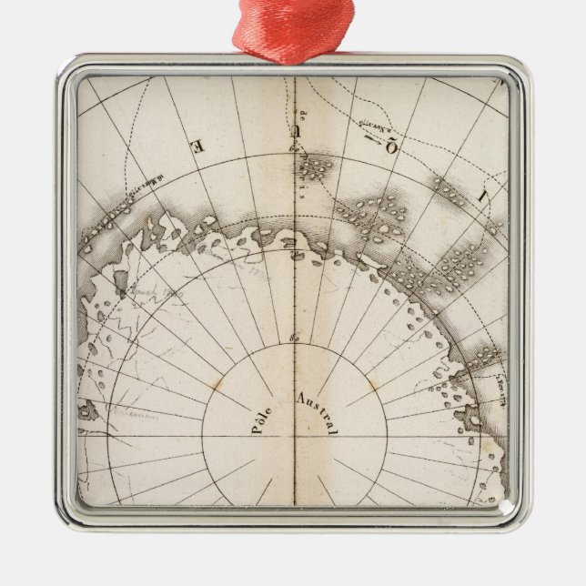 Southern Ice Chart Metal Ornament (Front)