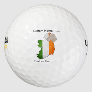 Southern Irish Flag and Map on a Golf Ball. Balls