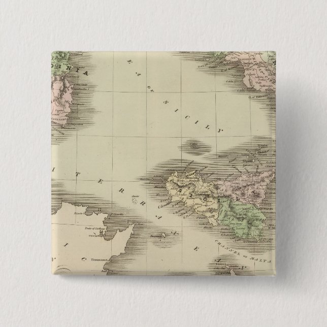 Southern Italy 2 Inch Square Button (Front)