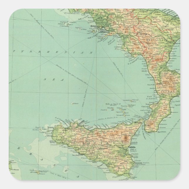 Southern Italy 5 Square Sticker (Front)