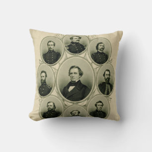 Southern Leaders of the Civil War Throw Pillow