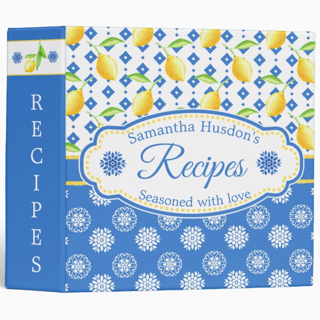 Southern Living Farmhouse Lemon Recipe Binder (Front/Spine)