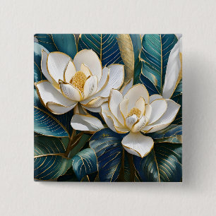 Southern Magnolia Art 2 Inch Square Button