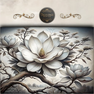 Southern Magnolia Bloom Decoupage Tissue Paper