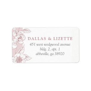 Southern Magnolia Blossom Blush Floral Botanical Label