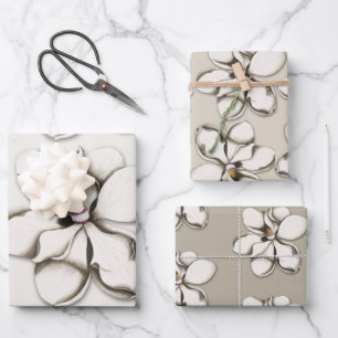 Southern Magnolia Flowers Patterned All Occasion Wrapping Paper Sheet