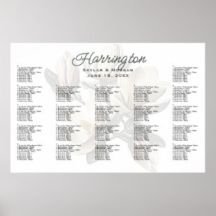 Southern Magnolia Wedding Reception Seating Chart