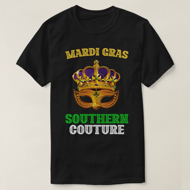 Southern Mardi Gras Couture Carnival Parade Masque T-Shirt (Design Front)