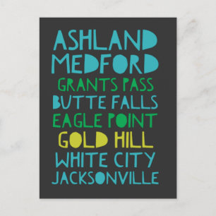 Southern Oregon cities Postcard